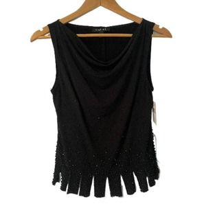 NWT Vintage 90s Chetta B Beaded Draped Blouse